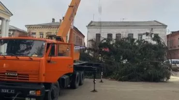 В центре украинского города установили «похоронную ель»